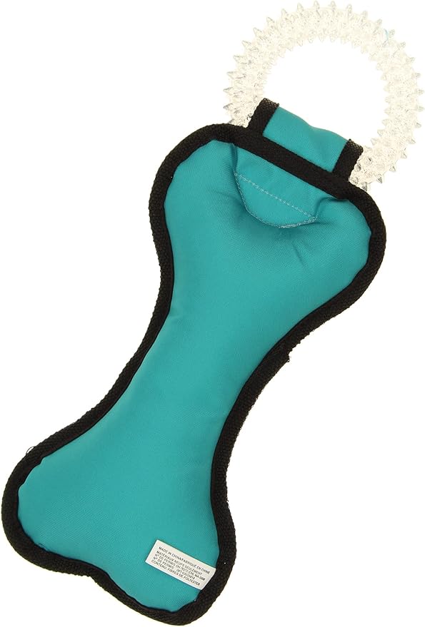 Zubaz NFL Team Logos and Colors Ring Tug Toy with Squeaker for Dogs, Miami Dolphins