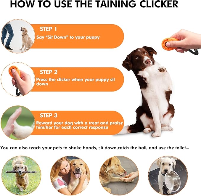 MODUS Pet Training Clicker for Dogs - Clicker with Adjustable Wrist Strap - Positive Reinforcement Clicker for Dogs, Cats, Puppies