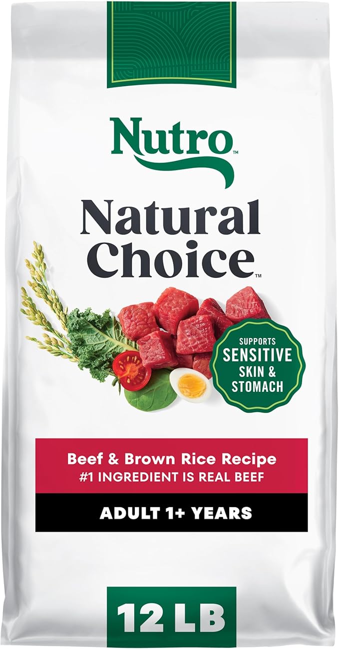 Nutro Natural Choice Dry Dog Food, Adult Dog Food Dry Beef and Brown Rice Recipe, 12 lbs.