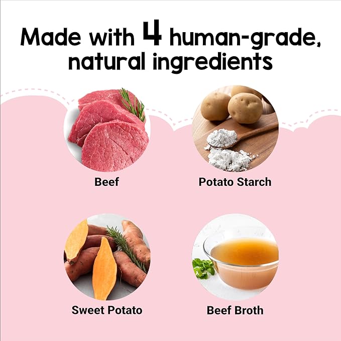 BEAUMONT BASICS Flavors Food Topper for Dogs - Red Meat Recipe with Beef Bone Broth - Natural, Grain Free - Kibble Seasoning & Hydrating Treat Mix for Picky Dog/Puppy, 6.0oz