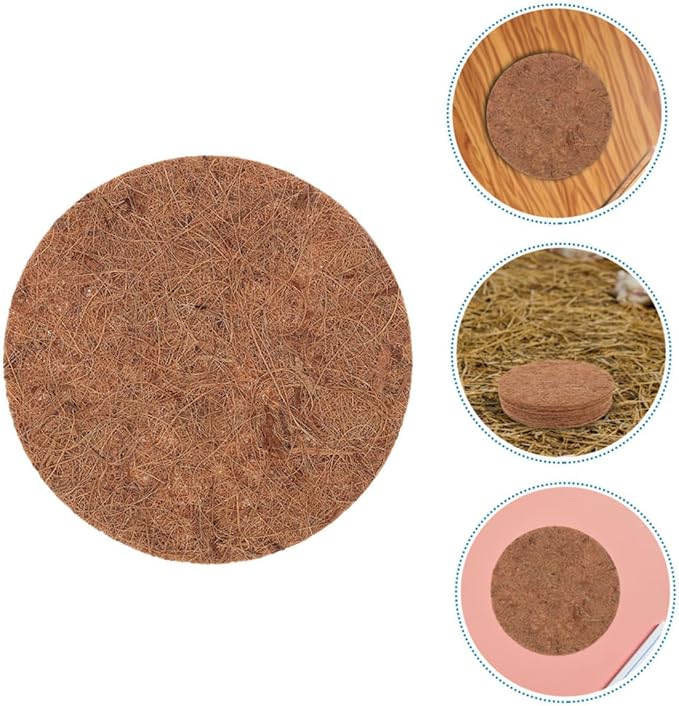 10pcs Coconut Fiber Pads Pigeons Nesting Pad Small Animals Nesting Material Washable Bird Cage Liners for Chicken Parakeet Cage Accessories