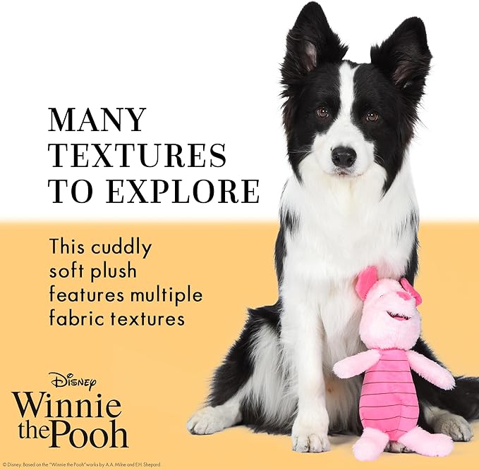 Disney for Pets Winnie the Pooh: Piglet Plush Buddy for Dogs Dog Toys | Plushie Toy for Pets with Squeaker | Squeaky Fabric Fun-Plush for Pups, 9 Inch
