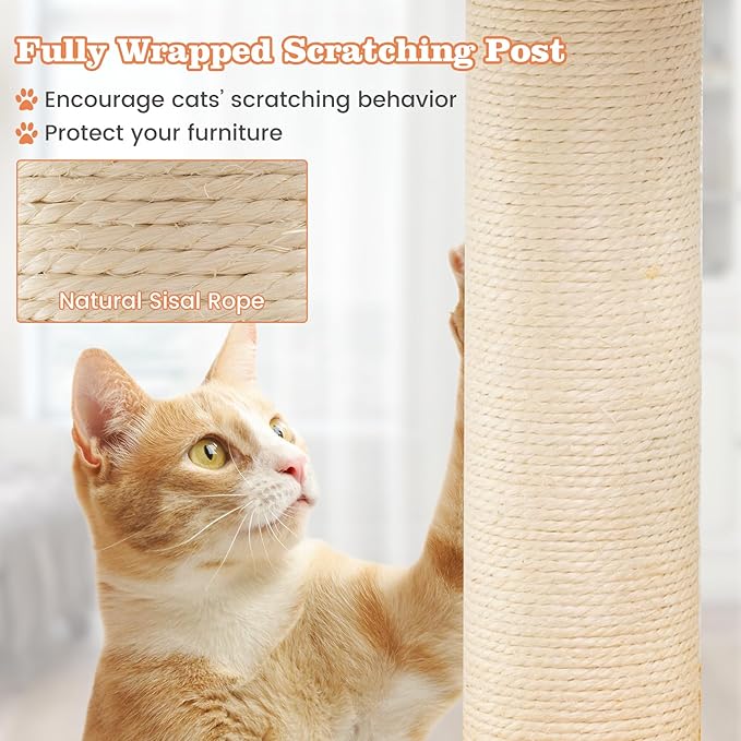 PETSITE 30-inch Aviation-Themed Cat Tree for Indoor Cats, Small Cute Cat Tree with Sisal Scratching Posts, Helicopter Top Perch, Climbing Ladder, and 3 Star-Shaped Hanging Toys