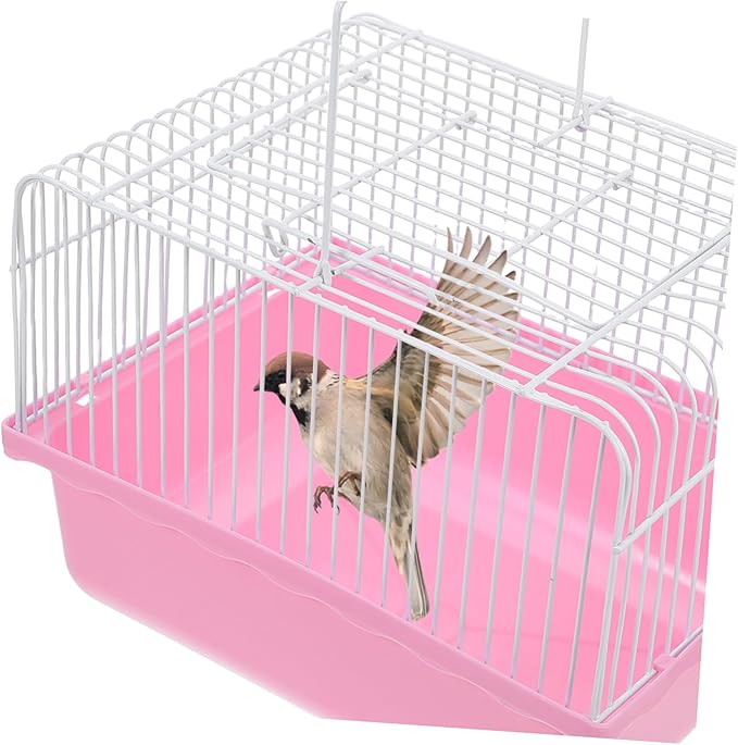 LIOOBO Portable Bird Travel Cage for Parakeets and Lovebirds Small Easy to Clean Material Transparent Window for Easy Observation for Travel and Home Use