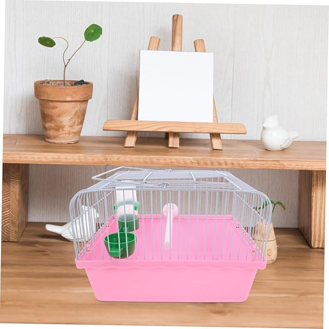 Abaodam Portable Bird Cage with Food Box and Water Dispenser Lightweight Travel Carrier for Birds Spacious Design for Comfortable Travel and Easy Maintenance