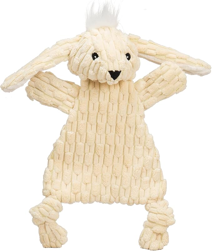 HuggleHounds Flatties - Dog Plush Toys to Keep Them Busy, Squeaky Crinkle Pet Toy for Medium and Large Dogs, Durable Stuffed Animal Toy - Bobbi Bunny HuggleFlatties, Large