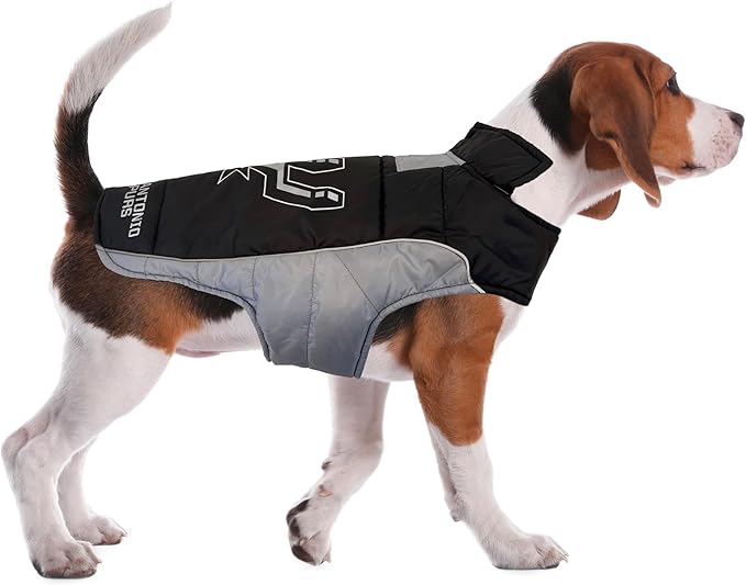 NBA San Antonio Spurs Puffer Vest for Dogs & Cats, Size Large. Warm, Cozy, and Waterproof Dog Coat, for Small and Large Dogs/Cats. Best NBA Licensed PET Warming Sports Jacket