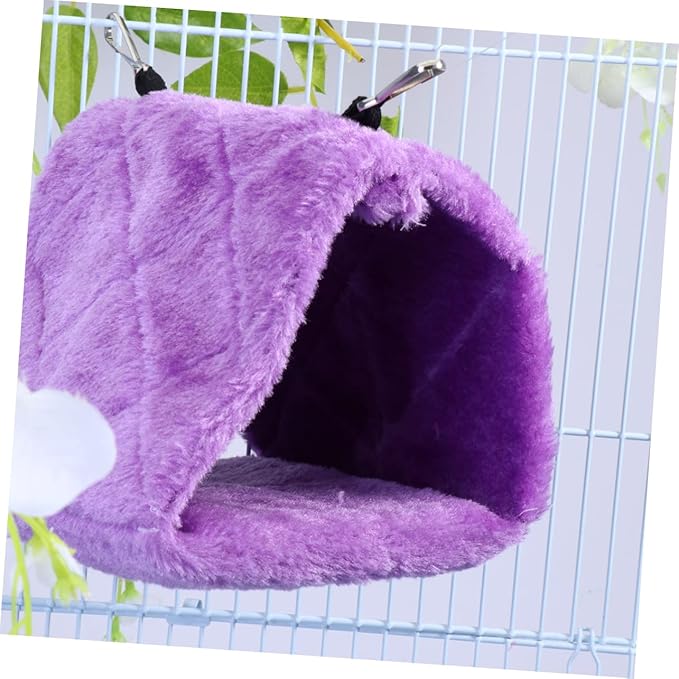 WOONEKY Adorable Parrot Hammock Small Plush Sleeping Bed for Birds Warm Hanging Hut for Bird Cage Encourages Exercise and Comfort