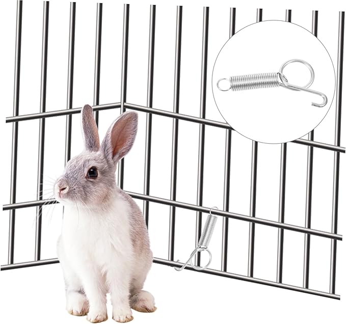 HANABASS 10pcs Cage Door Spring Hook Easy Install Pet Cage Hook for Securely Fixing Chicken Pigeon and Animal Enclosures