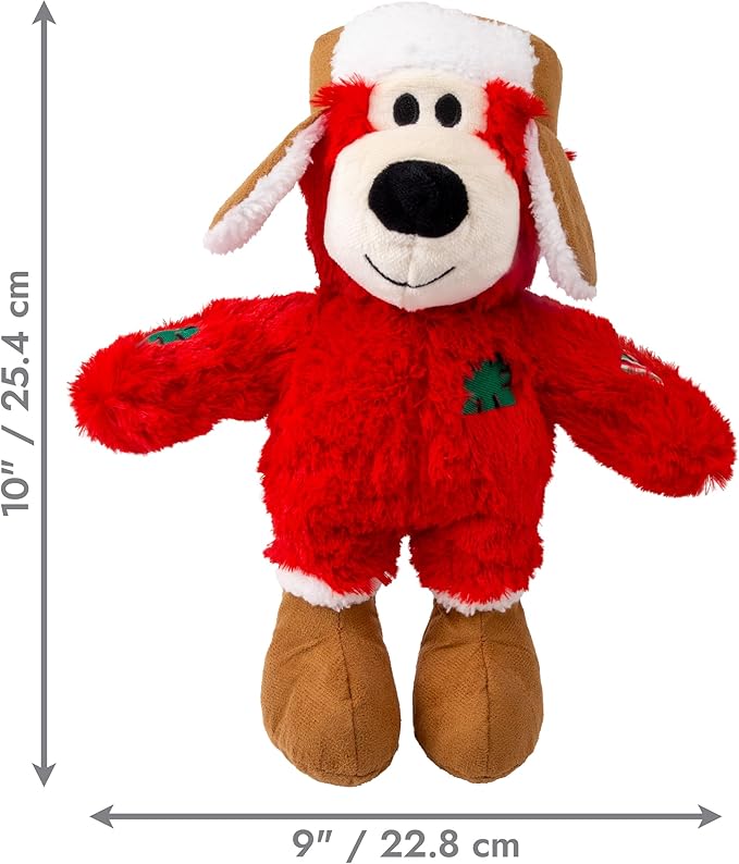 KONG Holiday Dog Toy Christmas Combo Pack – Wild Knots Bear, Whole Antler Chew, Cozie Reindeer (Medium/Large)