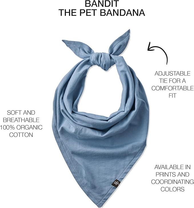 Pet Passion Bandit - THE PET Bandana 100% Organic Cotton Pet Bandanas Clothes for Small, Medium, Large Dogs, 3-Pack Navy Camo, Medium/X-Large