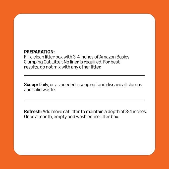 Amazon Basics Clumping Cat Litter, Unscented, Hard Clumping Formula, 99% Dust Free, 14 lb Bag