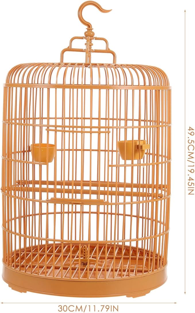 Plastic Bird Cage with Hanging Hook 30cm Round Dome Small Animal Cage for Pet Birds and Parakeets Suitable for Indoor and Outdoor Use