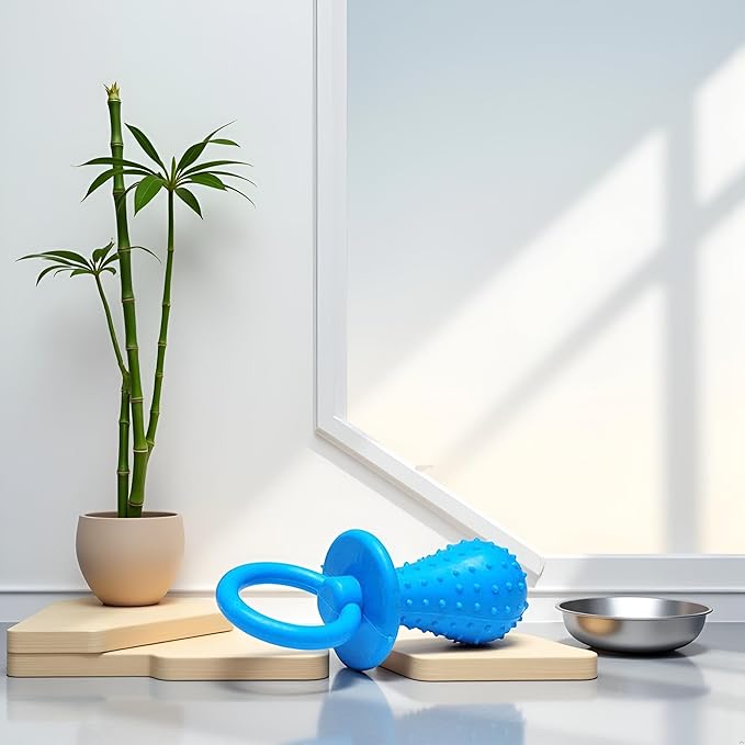 Blue Dserw Dog Pacifier Chew Toys, Mini Bite Resistant Bell Shape Rubber Pacifier Pet Puppy Molar Chew Training Toy, Bell Chewing Playing Training Toys, for Pet Puppy Dog Cat, Chew Toys