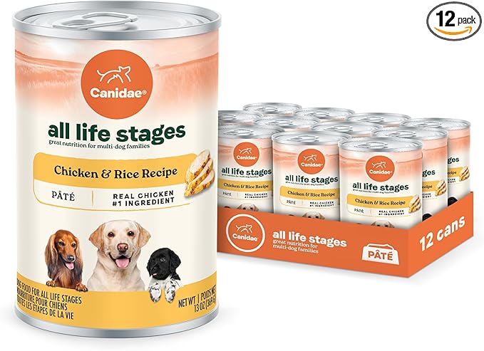 Canidae All Life Stages Premium Wet Dog Food for All Breeds, All Ages, Chicken & Rice Recipe, 13 oz. (Case of 12)