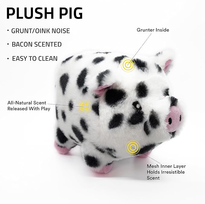 Playology Dog Toys | Plush Pig Stuffed Animal | Pork Sausage Scented Jumbo Toy | Plush Chew Toy for Large Dogs