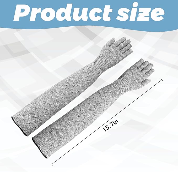 Cat Gloves Bite Proof, Cat Grooming Supplies, 15.74 in Cat Mittens to Prevent Scratching, Extra-Long Durable Bite Resistant Gloves, Bite Proof Gloves for Pet Grooming, Nail Trimming & Arm Protection