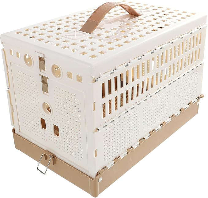 Gadpiparty Portable Folding Pigeon Training Cage with Triple Entry Breathable ABS Pet Transport Nest for Small Pets Like Birds Rabbits and Kittens Space-Saving Design with Comfortable Handle