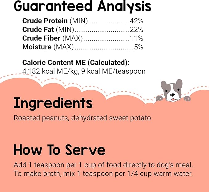 BEAUMONT BASICS Flavors Food Topper for Dogs, Peanut Butter Recipe, 6-Ounce, Pack of 2