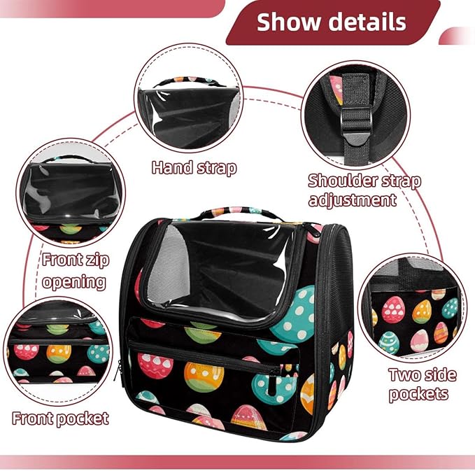 Easter Symbol (1) Cat Backpack Carrier Pet Backpack Carrier for Small Dogs and Medium cat Puppy Kitten Bunny