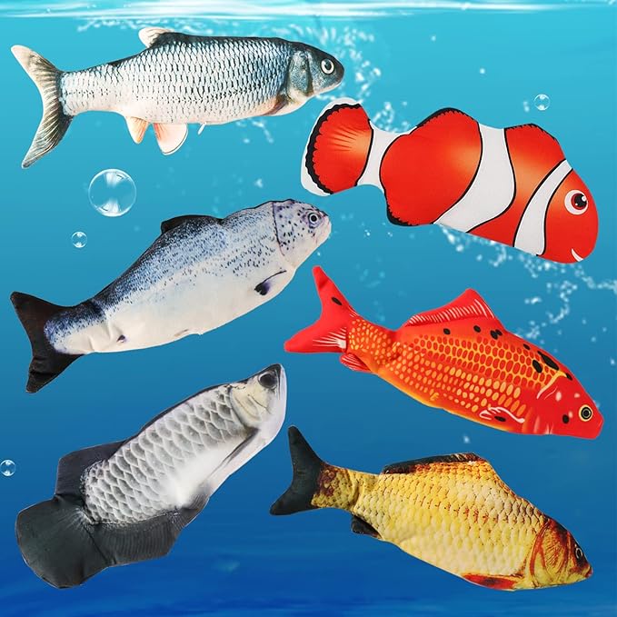 VAIZIQ Flopping Fish Electric Moving Dog Fish Toy，Realistic Flopping Fish Rocking Dog Toy，Interactive Pet Toys for Dog Exercise，Small and Medium Dog Floppy Fish Animal Toy
