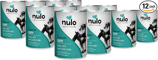 Nulo Grain-Free Turkey, Cod, & Sweet Potato Recipe Wet Canned Dog Food for Puppies, 13 Ounce, 12 Cans