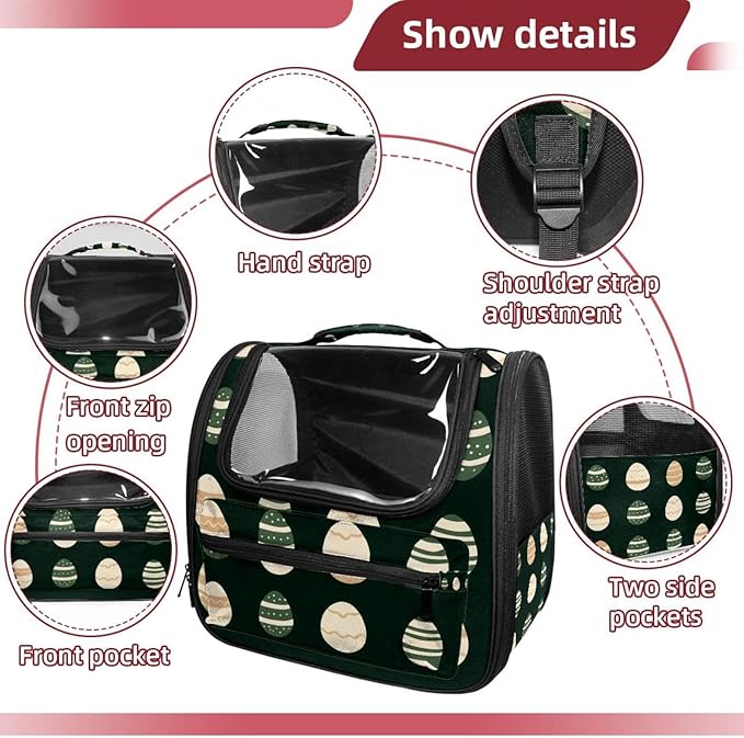 Easter Eggs (1) Cat Carriers Dog Carrier Pet Carrier with Locking Safety Zippers for Cats, Kitties, Puppies and Small Dogs