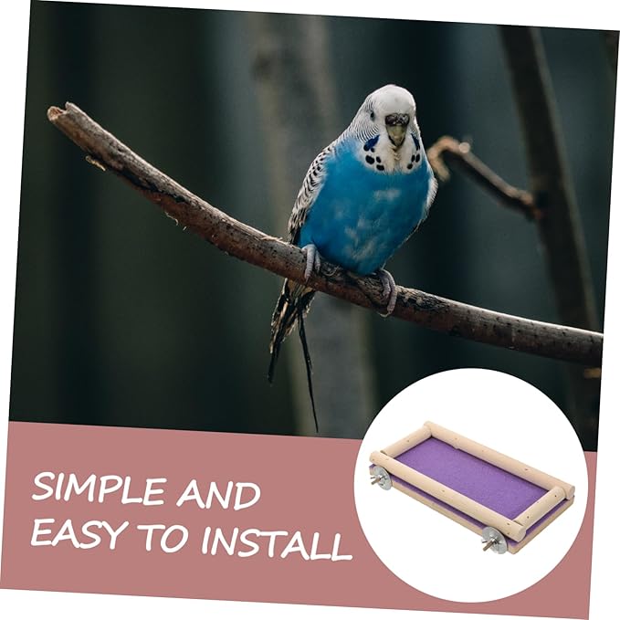 GANAZONO Parrot Hamster Wooden Platform Bird Climbing Perch Safe Wooden Toy Parakeet Accessory Bird Cage Stand Natural Material