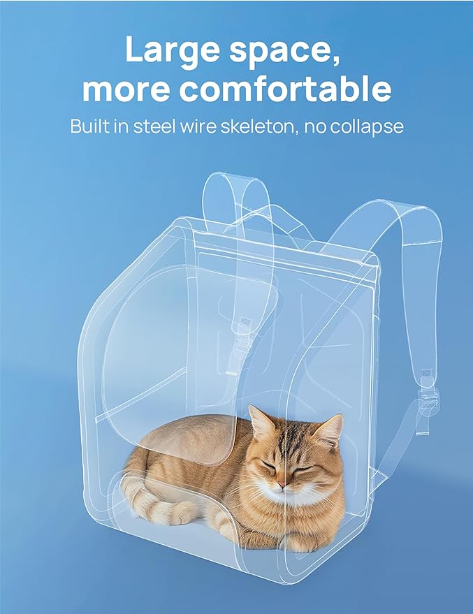 Pecute Cat Backpack Carrier Expandable, Large Space Cat Bubble Backpack, Breathable Cat Carrier, Shaded Dog Backpack Carrier for Travel, Hiking, Vet,12.6" L x 10.2" W x 16.5" H,Green