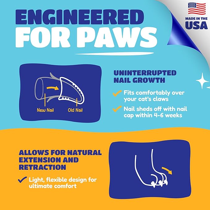 Soft Claws Cat Nail Caps for Large Cats – (40 Caps, Red & Green) - Veterinarian-Developed, Non-Toxic | Protects Furniture & Skin-Easy to Apply, Long-Lasting Anti-Scratch Soft Cat Claw Covers