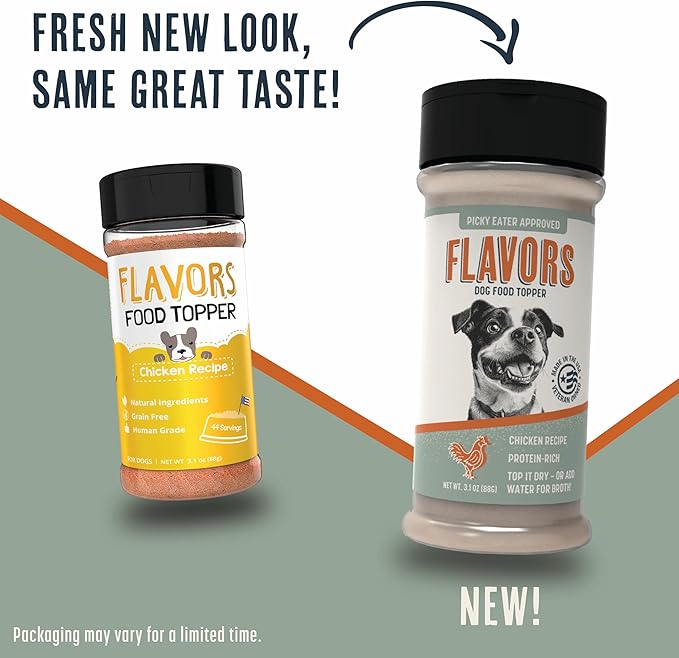 BEAUMONT BASICS Flavors Food Topper for Dogs - All 4 Recipes Gift Pack - Natural, Grain Free - Perfect Seasoning, Gravy, and Kibble Sprinkle for Picky Dog- 3.1oz Bottles