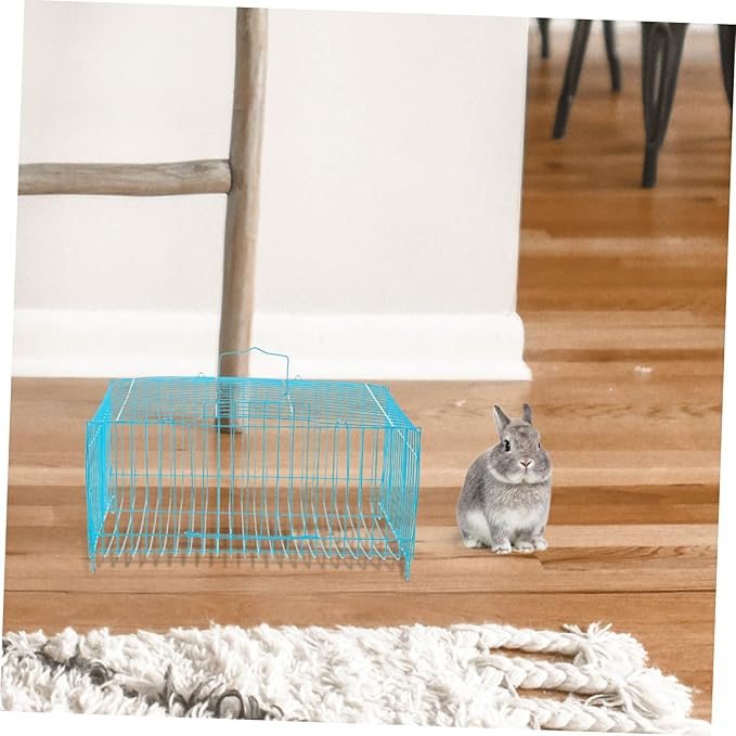 Abaodam Portable Small Animal Carrier Cage for Birds and Hamsters Handheld Travel Cage Accessories Wire Construction for Parrots Rabbits and Small Pets