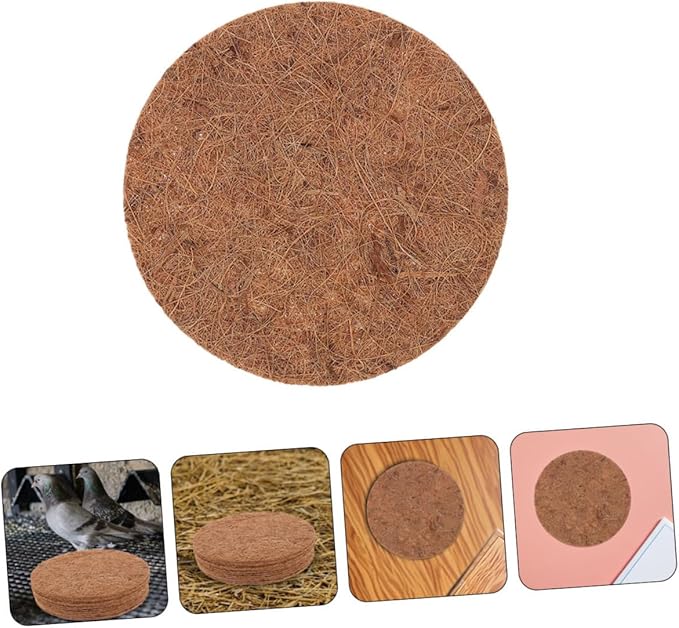10pcs Coconut Fiber Pads Pigeons Nesting Pad Small Animals Nesting Material Washable Bird Cage Liners for Chicken Parakeet Cage Accessories