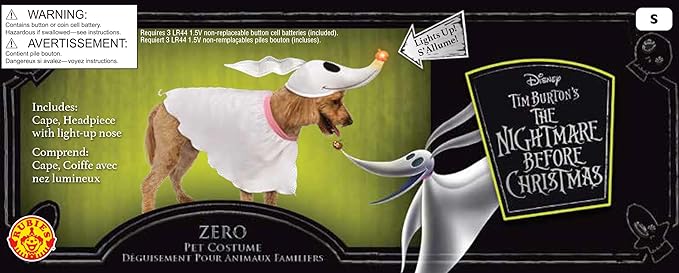 Disney Nightmare Before Christmas: Zero Pet Costume for For Dogs or Cats by Rubies, Medium