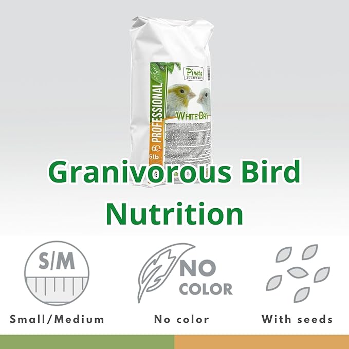 PINETA White Dry Bird Food 5 Lbs - Finch Food, Nutrient-Rich Blend Bird Seed for Finches and Small Birds, Support Daily Energy, Balanced Growth Diet & Healthy Food