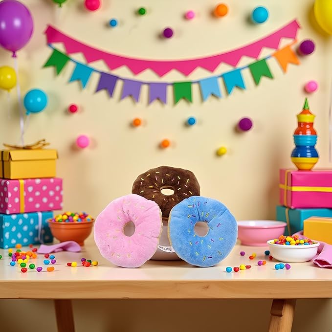 3 Pcs Colorful Pet Toy Donut-Shape Squeaky Squeaker Puppy Dog Pet Cat Kitten Sound Chews Toy Random Color Sturdy and Practical Simple and Sophisticated Design，Toys，Dog Squeak Toys