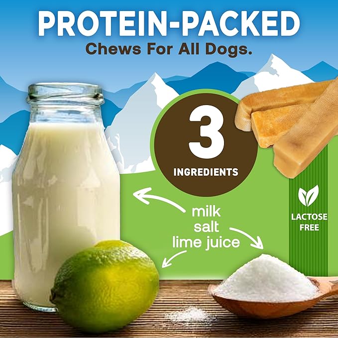 Ecokind Himalayan Chews, Healthy Treats, Odorless, Rawhide Free, Long Lasting Dog Bones for Aggressive Chewers, Indoors & Outdoor Use, Made in The Himalayas, Large (Pack of 20).