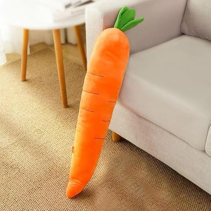 29.5 Inch Large Carrot Plush Pet Toy for Soft Chewers, Durable Squeaky & Crinkle, Anti Boredom Chew Toy for Dogs & Cats, Interactive Calming Chew Toy for Indoor Pets (Orange)
