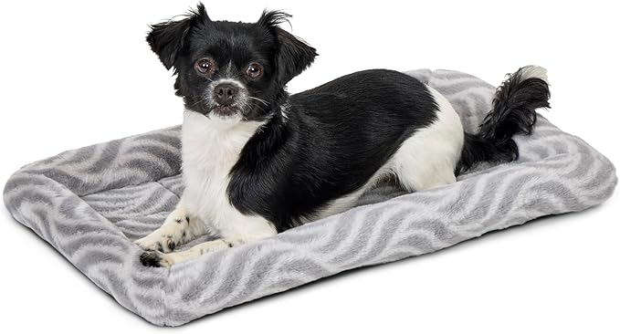 MidWest Homes for Pets QuiteTime Deluxe Wave Bolster Bed for Small Dogs; Easily Machine Wash and Dry; Gray; 22"; 40222-WVGY
