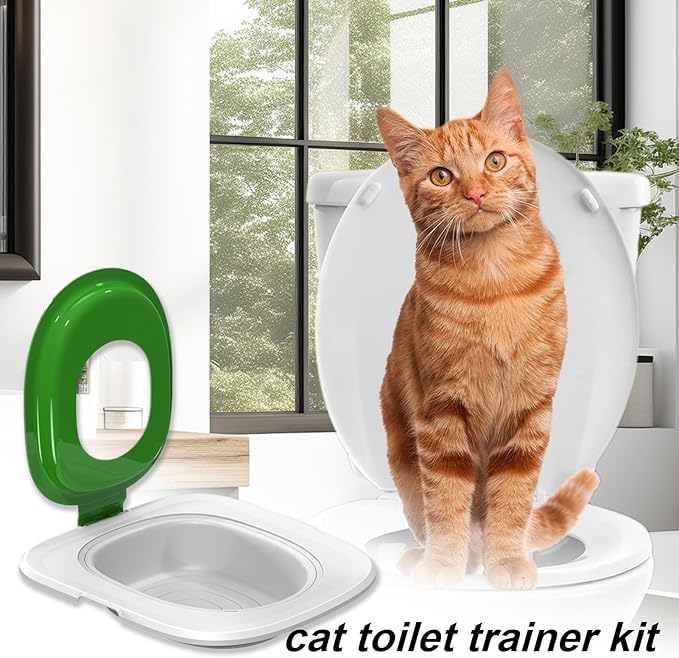 Cat Toilet Training System - Portable Cat Litter Box Trainer, Eco-Friendly Cat Potty Training Kit | Reusable Sand Box Trainer, Easy-to-Use Cat Hygiene Trainer, Cat Litter Box Trainer for Pet Care