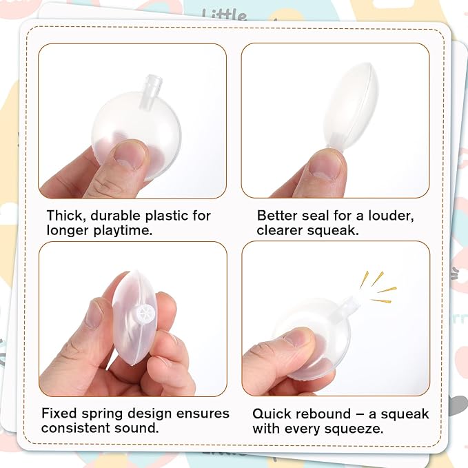 12pcs Squeakers for Dog Toys, 50mm/2inch Dog Squeaky Toy Replacement Round Dogs Squeakers Replacement Airbag Dogs Toy Squeaker Noise Maker Insert for Plush Toys Repair