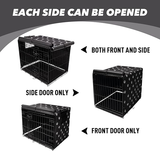 Pet Prime Dog Crate Cover Indoor/Outdoor Durable Windproof 600D Oxford Fabric Pet Kennel Cover Fit for 24 30 36 42 48 Inches Wire Dog Crate for Small and Large Dogs-Cover Only(30 Inch (30"x18"x21"))