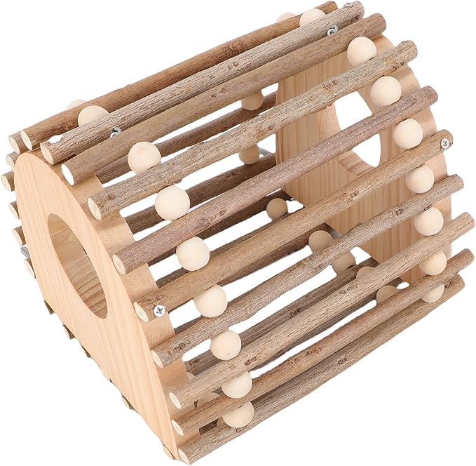 Bird Climbing Ladder, Pine Wood Double Hole Design Climbing Ladder Toy, Hamster Toy with 14 Accessories for Hamster Bird Cage