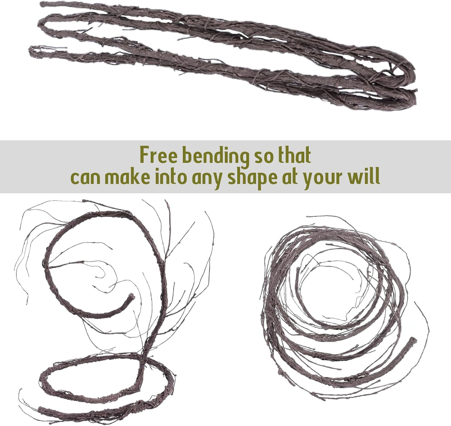 118"/300cm Small Wall Hanging Artificial Cherry Blossom Tree Branches Fake Cane Vines Reptile Plants Grapevine Garland Liana Twigs Wreath for Garden Outdoor Wedding X'Mas Ceiling Decoration