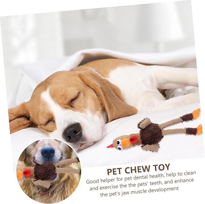 FOMIYES 2pcs Interactive Chew Toy for Dogs and Cats Funny Cartoon Rooster Plush Doll Teeth Grinding Molar Toy Pet Health and Care Washable
