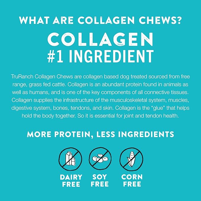 TRURANCH Collagen Sticks - 5" Collagen Sticks for Dogs - Long Lasting Healthy Joint Support - Rawhide Alternative - Skin & Coat Health - Made with Real Peanut Butter, Value Pack, 3 Bags, 45 Count