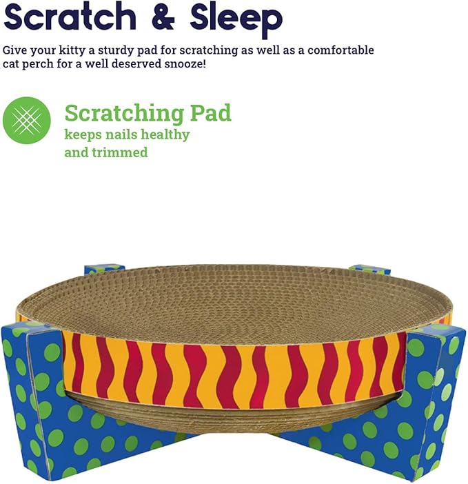 Catstages Scratch, Snuggle & Rest Corrugated Cat Scratcher with Catnip + SmartyKat Scratch Up Corrugated Hanging Cat Scratcher, Catnip Infusion Technology