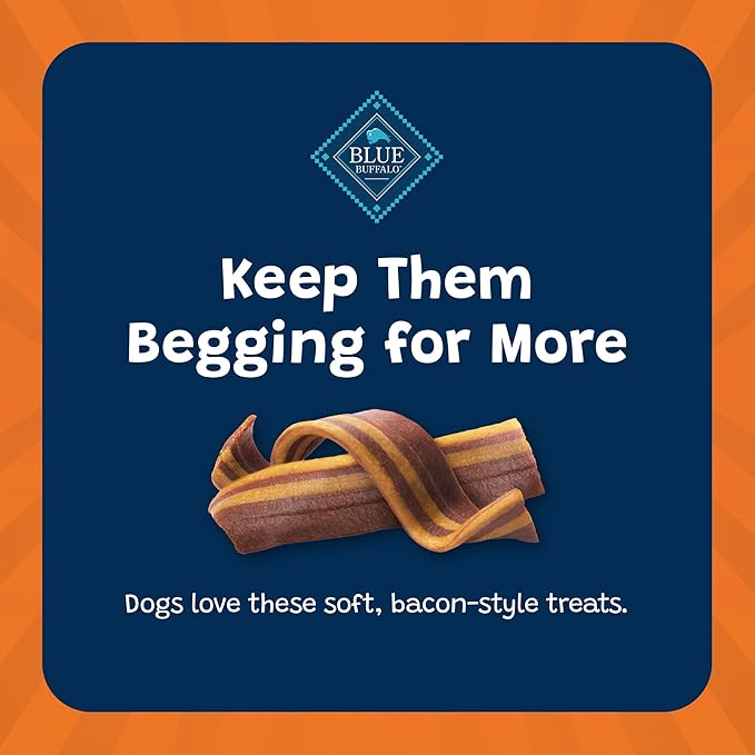 Blue Buffalo Sizzlers Natural Soft Dog Treats, Bacon-Style Soft-Moist Dog Treats with Real USA Pork, Original Flavor, 6-oz Bag, (Pack of 2)