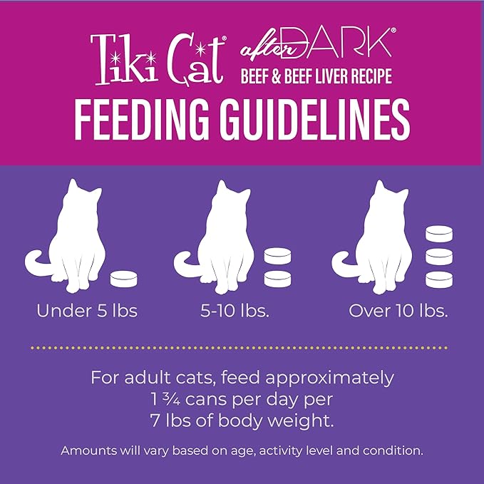Tiki Cat After Dark Pâté, Variety Pack, High-Protein and 100% Non-GMO Ingredients, Wet Cat Food for Adult Cats, 3 oz. Cans (Pack of 12)