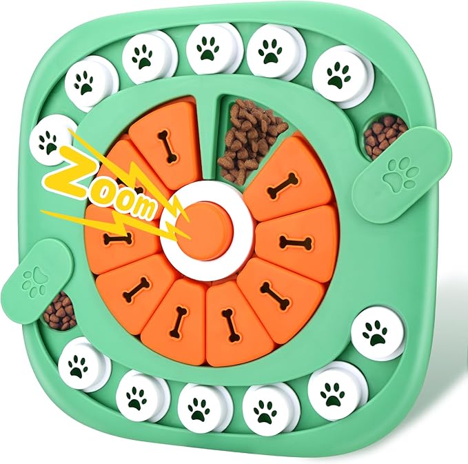 Dog Toys for Boredom and Stimulating, Mentally Stimulating Toys, Puzzle Large Dogs, Puzzles Smart Treat Dispensing Enrichment Dogs Green, Level 3-Green